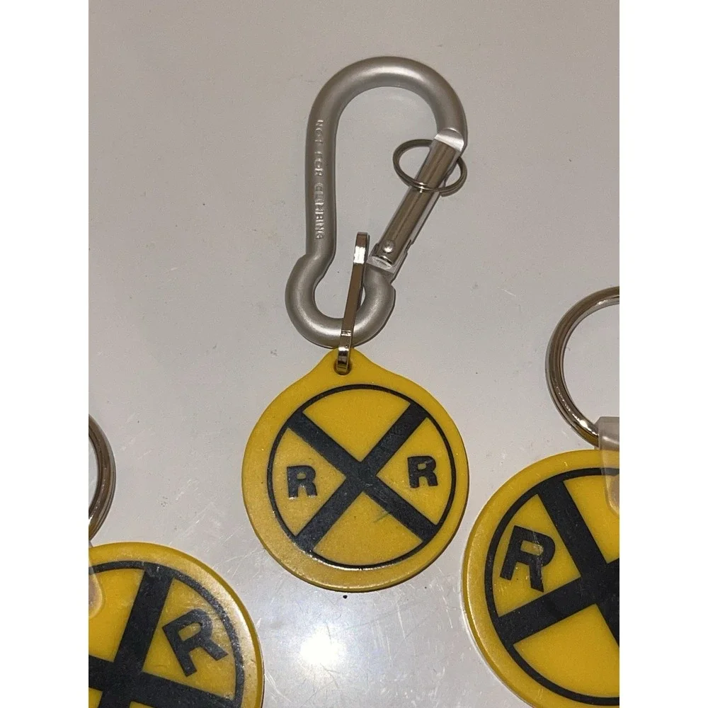 Vintage RR‎ RAILROAD CROSSING Keychain OPERATION LIFESAVER Key Ring Bundle Of 3